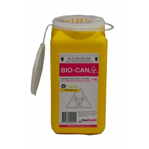 BIO-CAN Sharps Container 1.4Litre (clip lid) I-10724