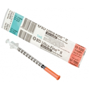 BD Ultra-Fine II Insulin Syringe & Needle 1ml 31G x 8mm (100)