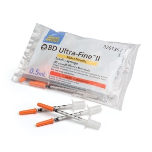 BD Ultra-Fine II Insulin Syringe & Needle 0.5ml 29G x 12.7mm (100)