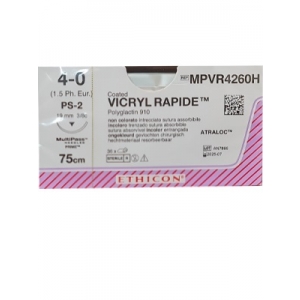 ETHICON Vicryl Rapide Suture MPVR4260H 4-0 19mm PS-2 75cm (36) Undyed