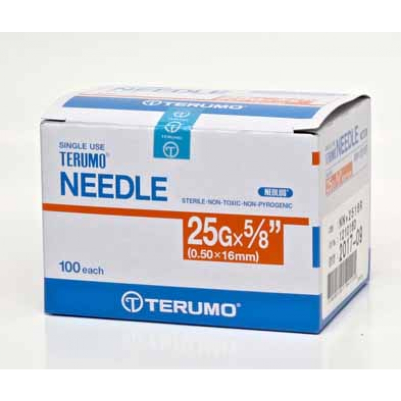 TERUMO Agani Hypo Needle 25Gx5/8 16mm Orange (100), 4TE2516