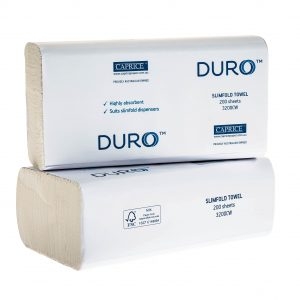 CAPRICE Duro Slimfold Interleaved Towel 23x23cm (16 packs of 200) 3200CW