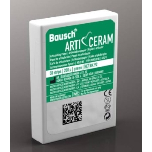 BAUSCH Arti-Ceram Articulating Paper Green BK-92 200um Strips (50) 52mmx20mm