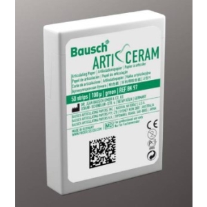 BAUSCH Arti-Ceram Articulating Paper Green BK-97 100um Strips (50) 52mmx20mm