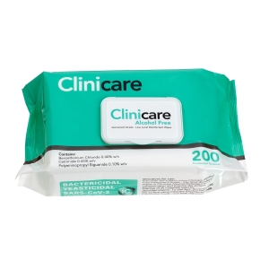 Clinicare Alcohol Free IG Disinfectant Wipe Flat Pack (200) 18.5x26cm