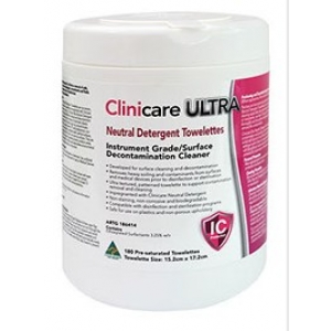 Clinicare Neutral Detergent ULTRA Towelette Canister (180) 15.2x17.2cm