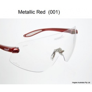 HOGIES Eyeguard Metallic Red Frame Clear Lens