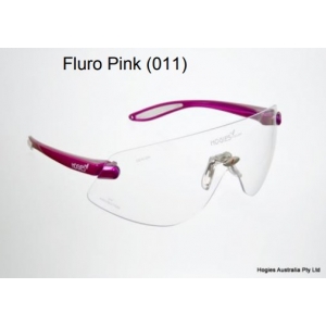HOGIES Eyeguard Fluro Pink Frame Clear Lens