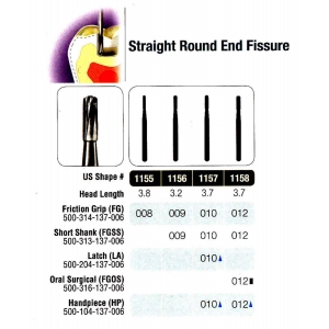 JET TC FG Bur #1157 (5) Straight Fissure 010