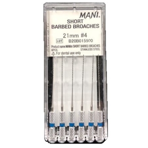 MANI Barbed Broach 21mm Sizes 1-6 (6) Assorted Pack