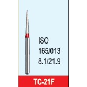 Mani Diamond Bur TC-21F (165-013) FG (5/pcs) Red Fine