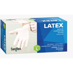 Saniflex Latex Examination Gloves Large (100) Powder Free