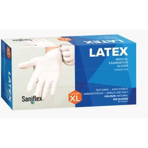 Saniflex Latex Examination Gloves Extra Large (100) Powder Free