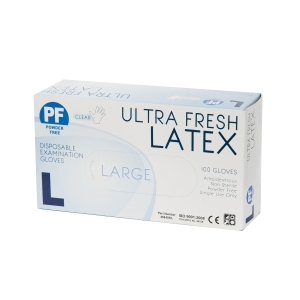 ULTRAFRESH LARGE Latex Gloves (100) Powder Free